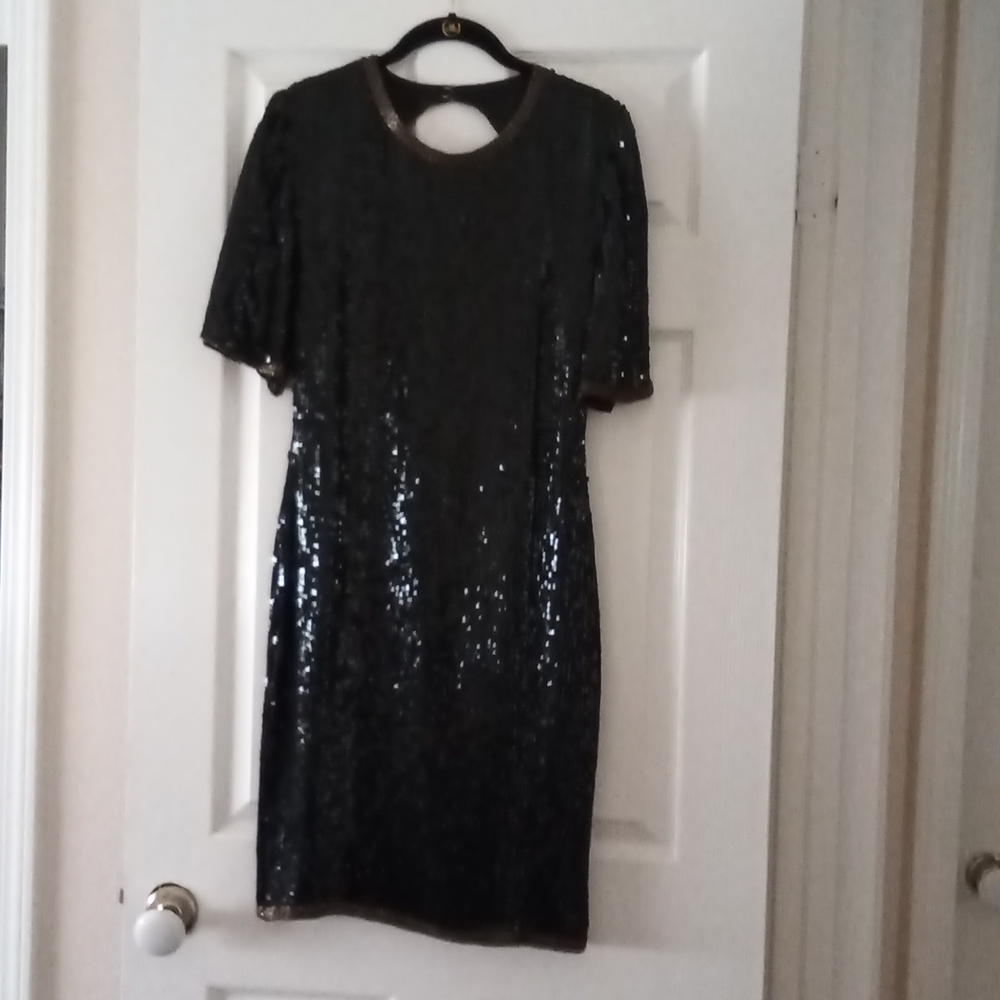 sequin black with gold Vintage dress